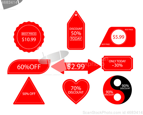 Image of collection of different price tags