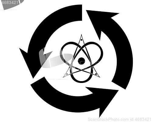 Image of peaceful atom sign in black