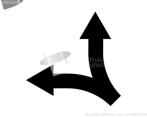 Image of two arrows show the direction