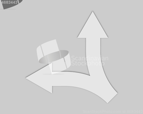 Image of two arrows show the direction
