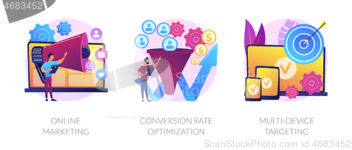 Image of Digital marketing vector concept metaphors.