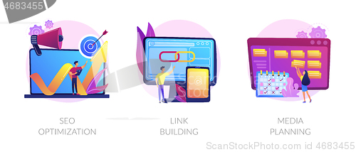 Image of Search engine marketing vector concept metaphors.