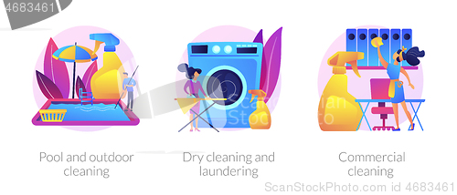 Image of Cleaning services vector concept metaphors.