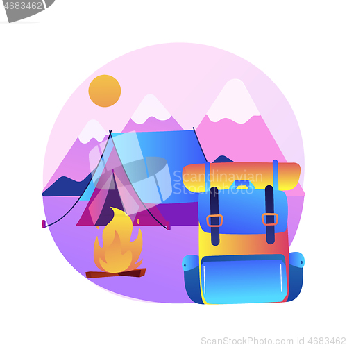 Image of Summer camp abstract concept vector illustration.
