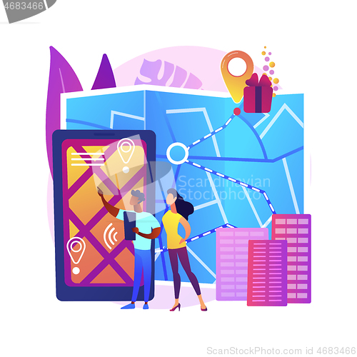 Image of Interactive city quest abstract concept vector illustration.