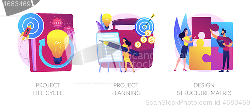 Image of Project life cycle abstract concept vector illustrations.