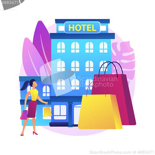 Image of Boutique hotel abstract concept vector illustration.