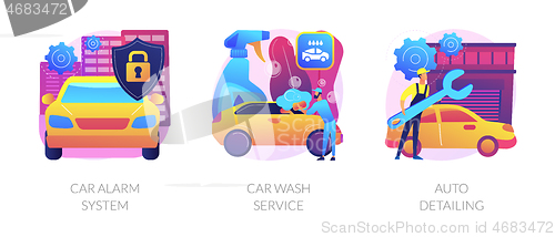 Image of Automobile care service abstract concept vector illustrations.