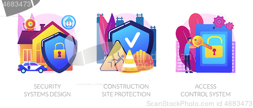 Image of Construction security services abstract concept vector illustrations.