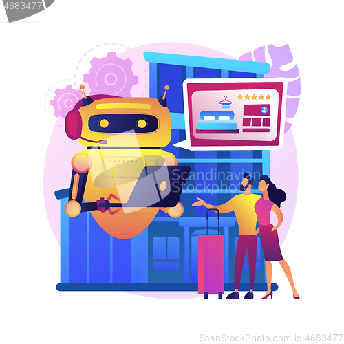 Image of Smart hospitality industry abstract concept vector illustration.