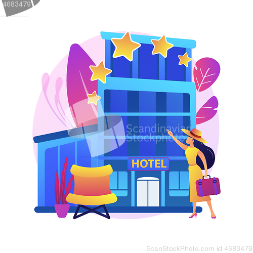 Image of Design hotel abstract concept vector illustration.