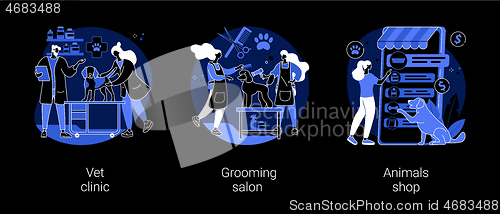 Image of Animal service and care abstract concept vector illustrations.