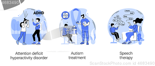 Image of Children development issues abstract concept vector illustrations.