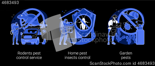 Image of House and garden protection abstract concept vector illustrations.