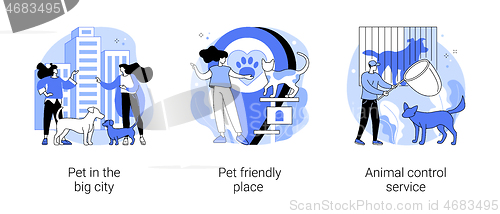 Image of Pet ownership abstract concept vector illustrations.