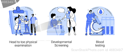 Image of Pediatric check up abstract concept vector illustrations.