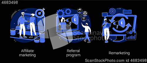 Image of Internet promotion strategy abstract concept vector illustrations.