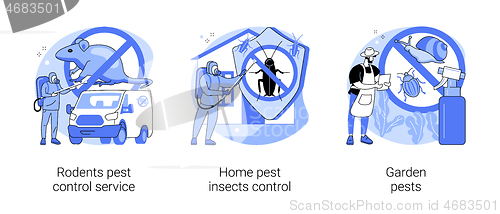 Image of House and garden protection abstract concept vector illustrations.