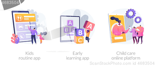 Image of Online childcare service abstract concept vector illustrations.