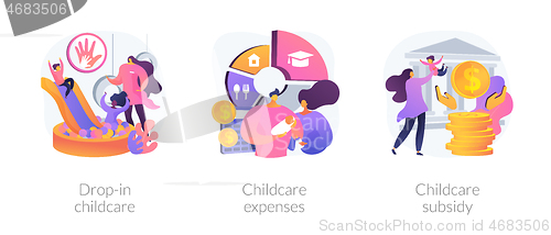 Image of Daycare service abstract concept vector illustrations.