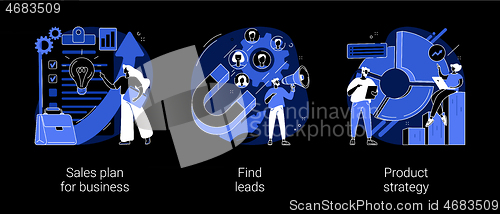 Image of Marketing plan and business strategy abstract concept vector illustrations.