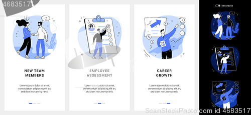 Image of Career development mobile app UI kit.