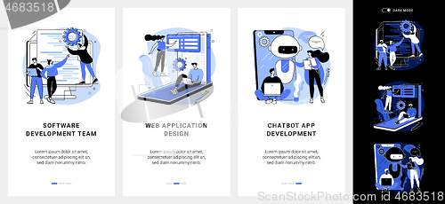 Image of Professional programming mobile app UI kit.