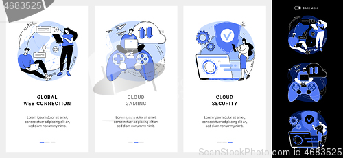 Image of Global web connection mobile app UI kit.