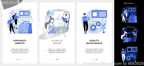 Image of Corporate website mobile app UI kit.