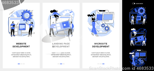 Image of Webpage programming mobile app UI kit.