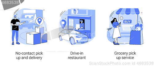 Image of Safe shopping abstract concept vector illustrations.