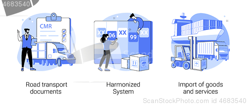 Image of International logistics abstract concept vector illustrations.