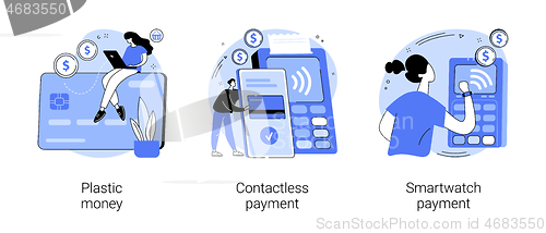 Image of Digital transactions abstract concept vector illustrations.