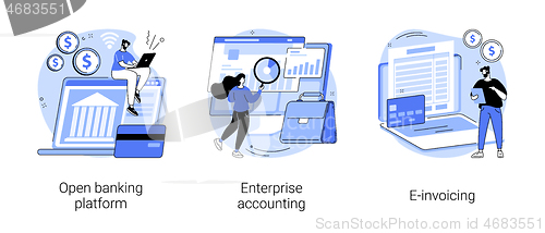 Image of IT accounting system abstract concept vector illustrations.