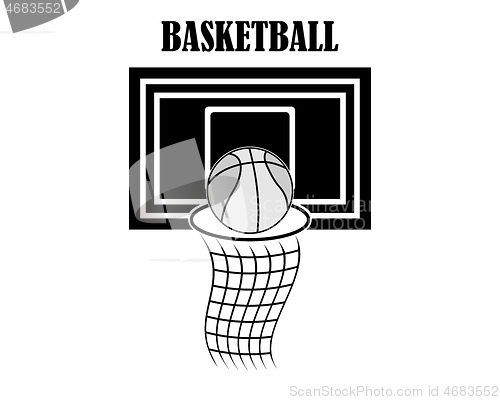 Image of basketball backboard and lettering
