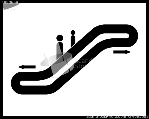 Image of escalator sign with people