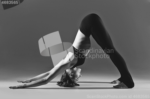 Image of Girl dancer warming up