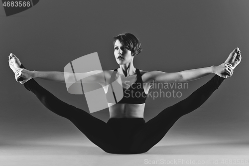 Image of Girl dancer warming up