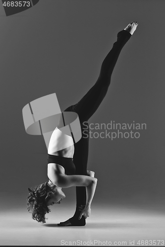 Image of Girl dancer warming up