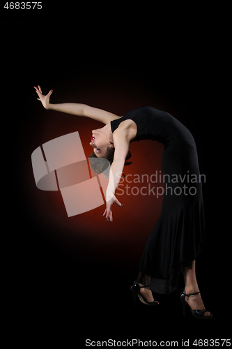 Image of girl dancer in tango dress