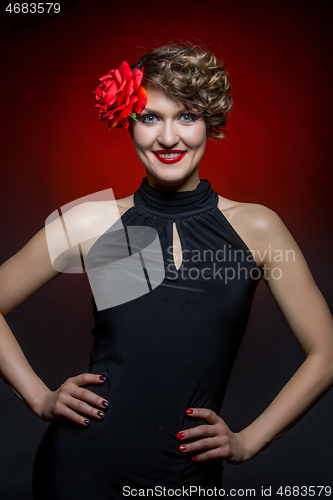 Image of girl dancer in tango dress