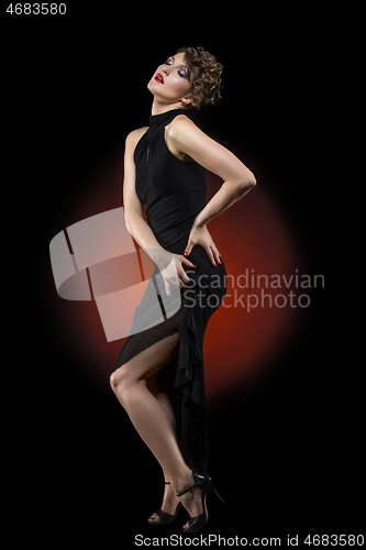 Image of girl dancer in tango dress