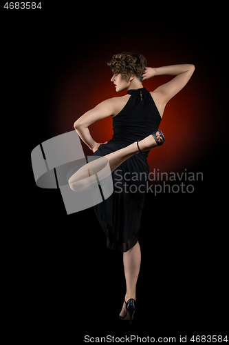 Image of girl dancer in tango dress