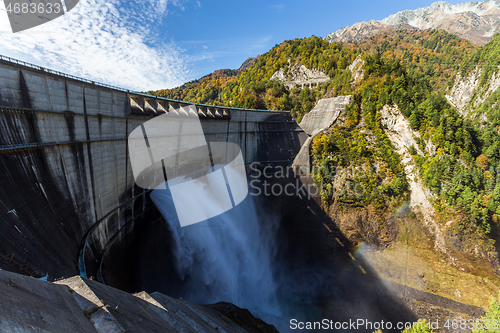 Image of Kurobe Dam and rainbow