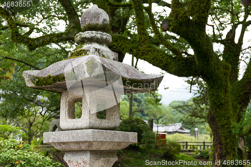 Image of Japanese Stone lantern in the garden