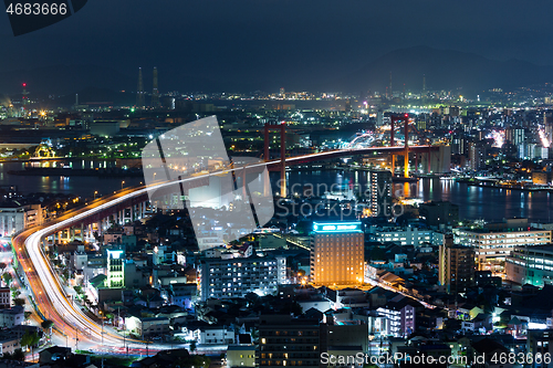 Image of Fukuoka city at night