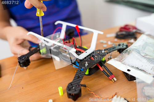 Image of Building of flying drone