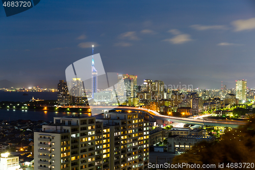 Image of Fukuoka city at night