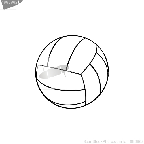 Image of Volleyball ball hand drawn outline doodle icon.