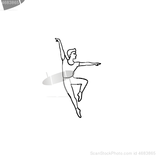 Image of Dancing man hand drawn outline doodle icon.